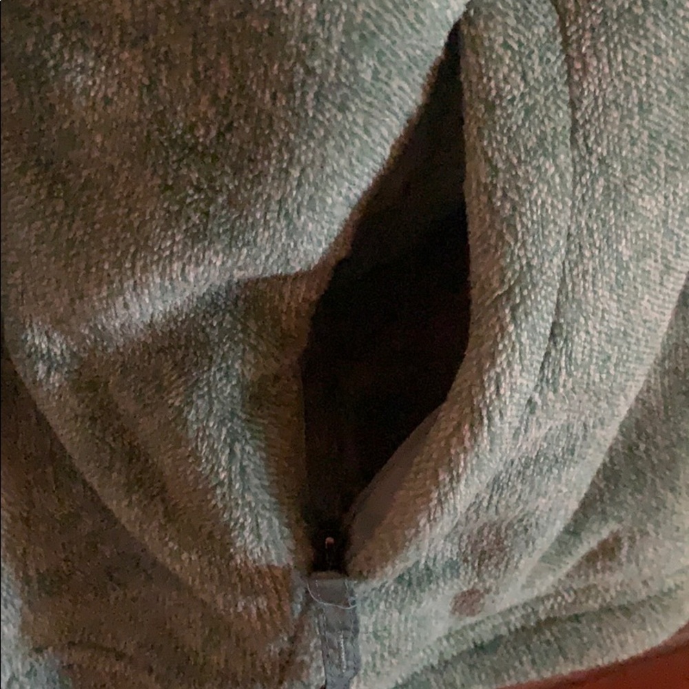 Blue fuzzy zip jacket from Free Country. - Picture 3 of 5